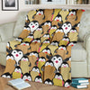 Penguin Waffle Pattern Print Blanket-grizzshop