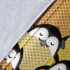 Penguin Waffle Pattern Print Blanket-grizzshop