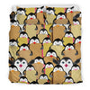 Penguin Waffle Pattern Print Duvet Cover Bedding Set-grizzshop