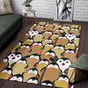 Penguin Waffle Pattern Print Floor Mat-grizzshop