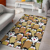 Penguin Waffle Pattern Print Floor Mat-grizzshop