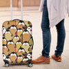 Penguin Waffle Pattern Print Luggage Cover Protector-grizzshop