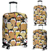 Penguin Waffle Pattern Print Luggage Cover Protector-grizzshop