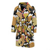 Penguin Waffle Pattern Print Men Long Robe-grizzshop