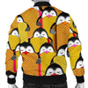 Penguin Waffle Pattern Print Men's Bomber Jacket-grizzshop