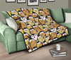 Penguin Waffle Pattern Print Quilt-grizzshop