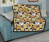 Penguin Waffle Pattern Print Quilt-grizzshop