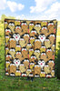 Penguin Waffle Pattern Print Quilt-grizzshop