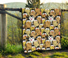 Penguin Waffle Pattern Print Quilt-grizzshop