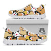 Penguin Waffle Pattern Print White Sneaker Shoes For Men Women-grizzshop