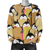 Penguin Waffle Pattern Print Women's Sweatshirt-grizzshop