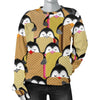 Penguin Waffle Pattern Print Women's Sweatshirt-grizzshop