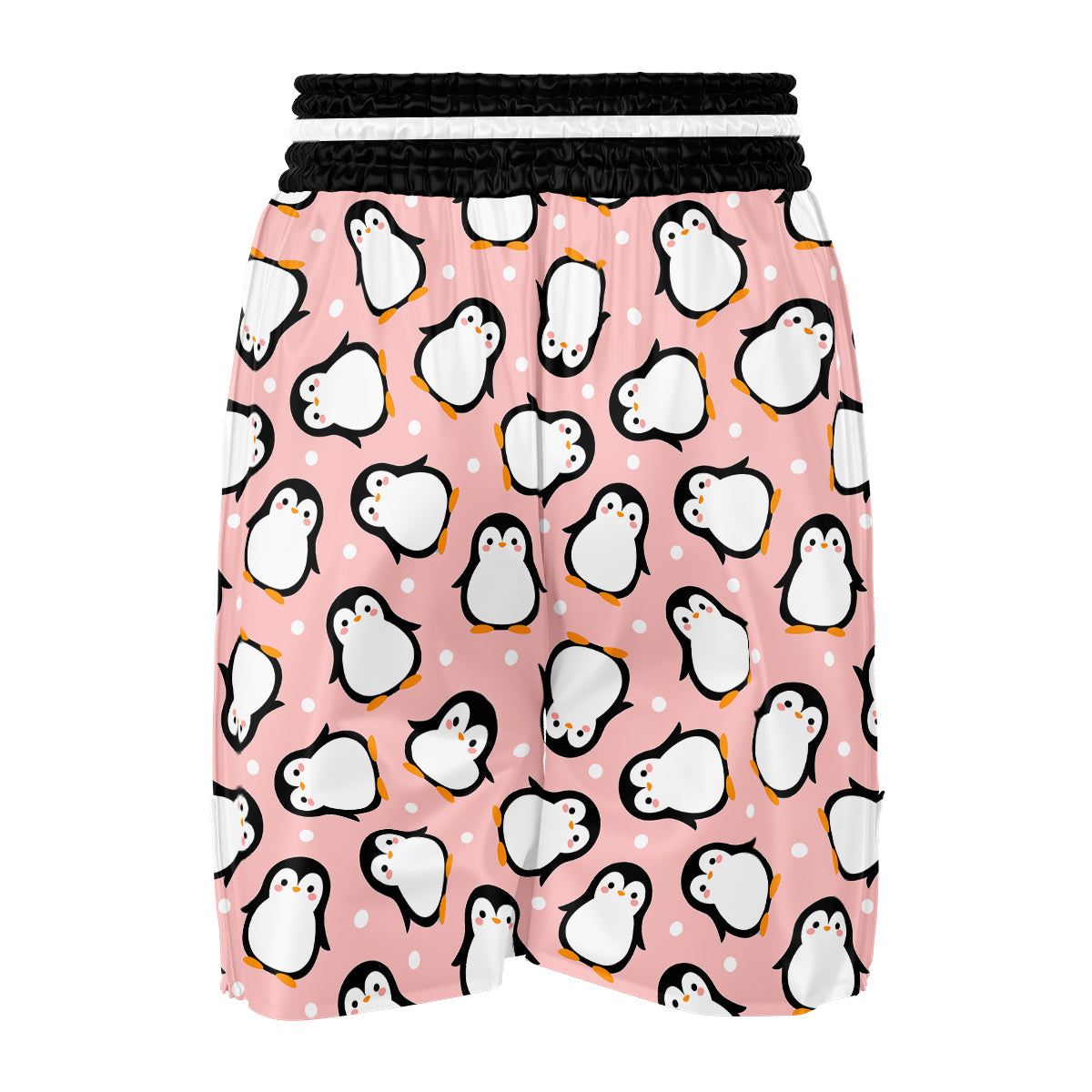 Penguin Xmas Print Pattern Boxing Shorts-grizzshop