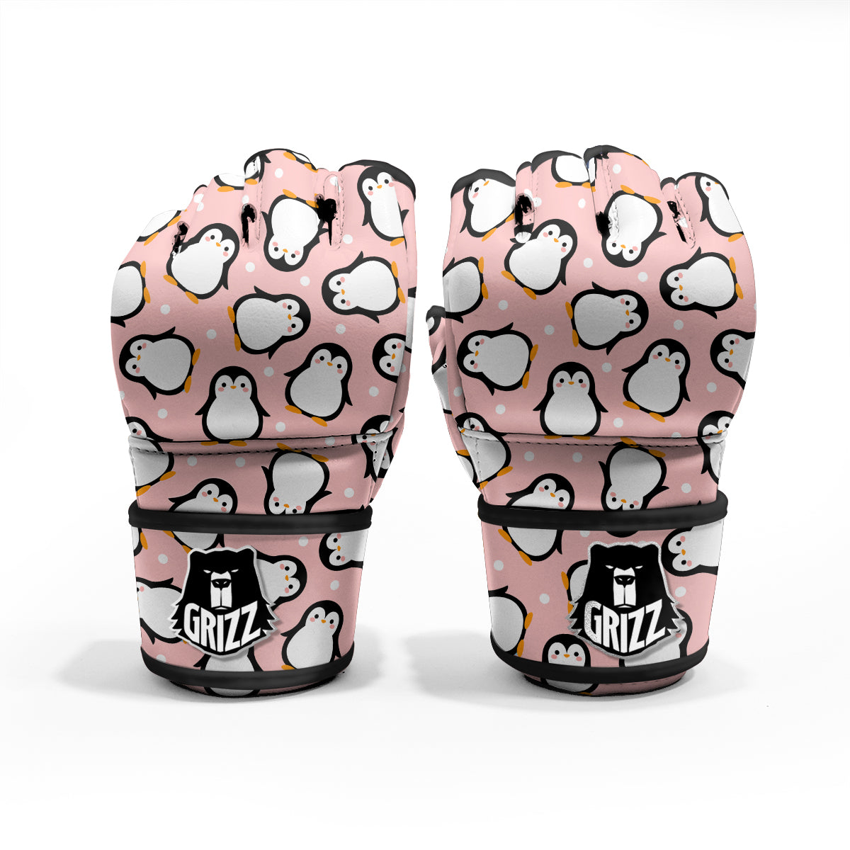 Penguin Xmas Print Pattern MMA Gloves-grizzshop