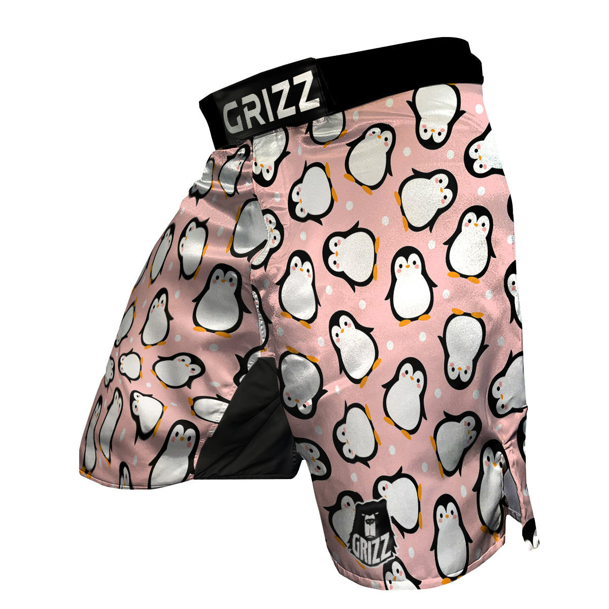 Penguin Xmas Print Pattern MMA Shorts-grizzshop
