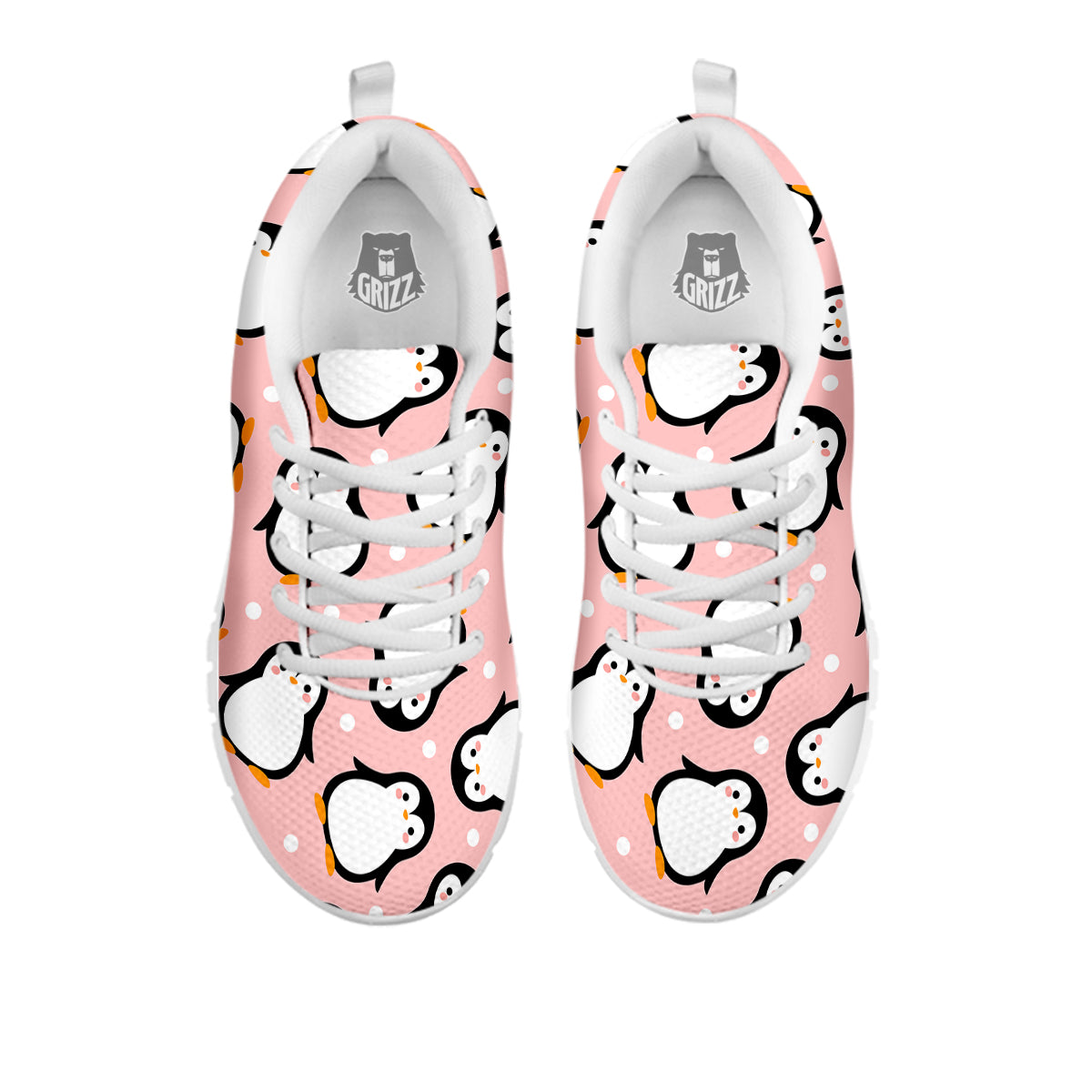 Penguin Xmas Print Pattern White Sneaker-grizzshop