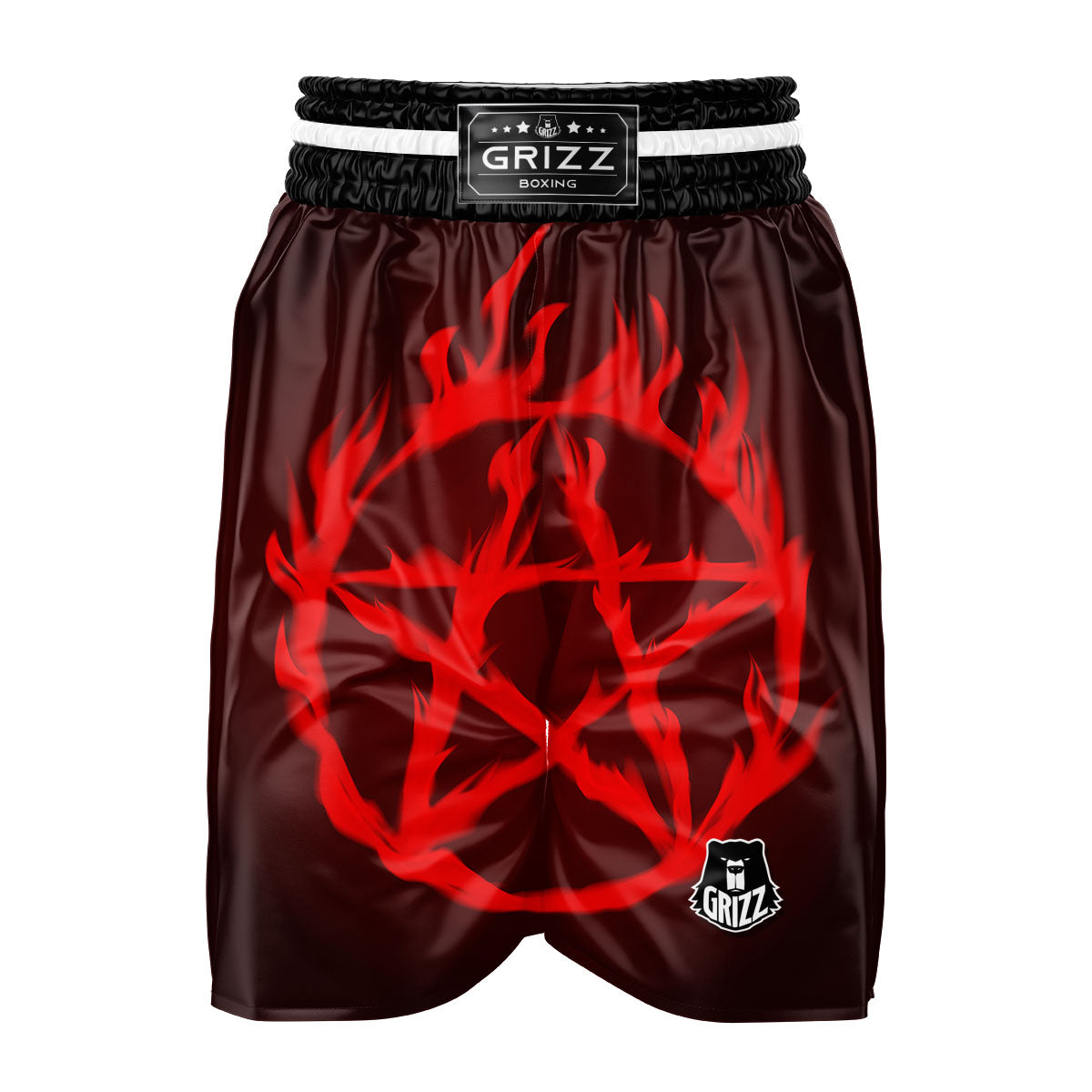 Pentagram Fiery Reversed Print Boxing Shorts-grizzshop