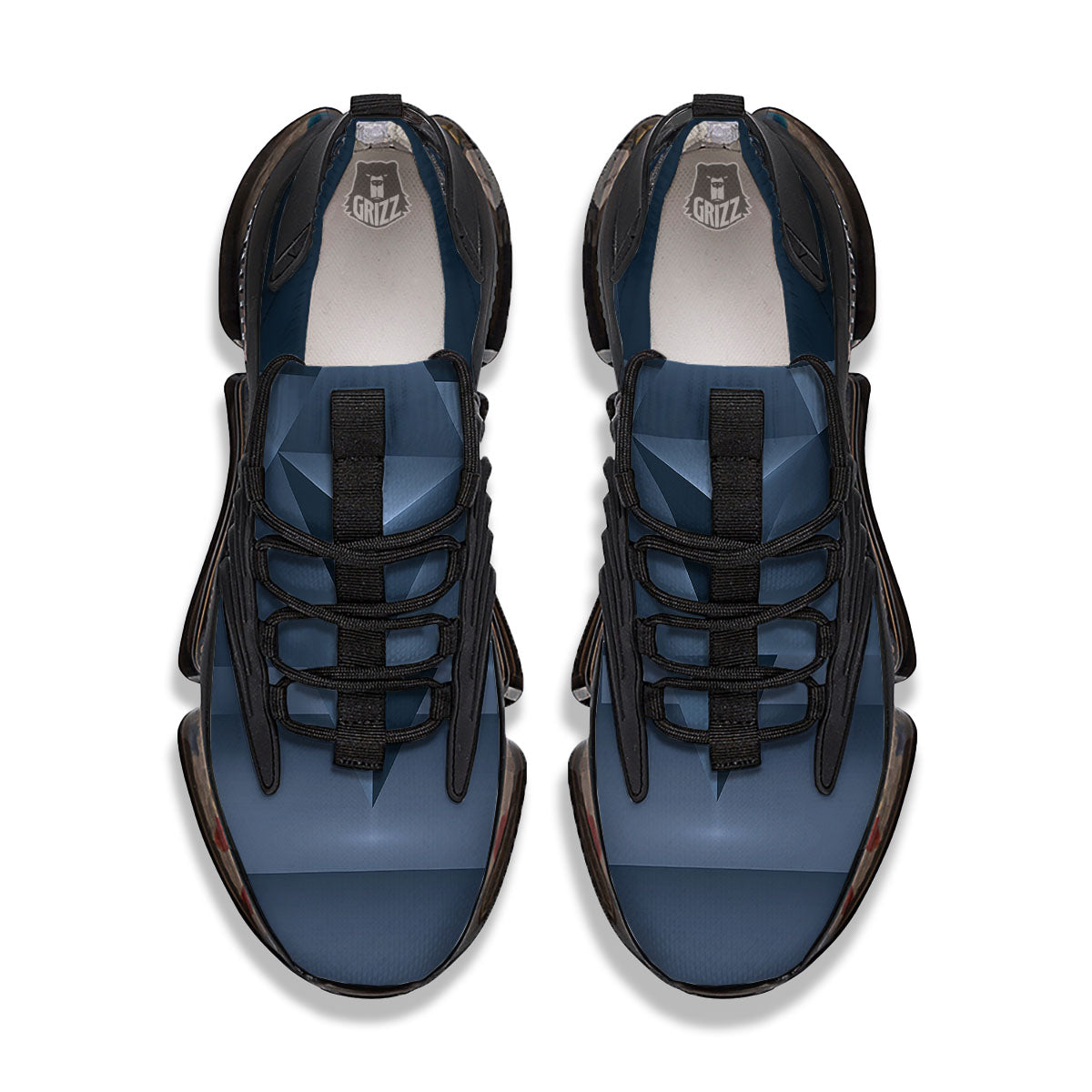 Pentagram Geometric Inverted Print Black Gym Shoes-grizzshop