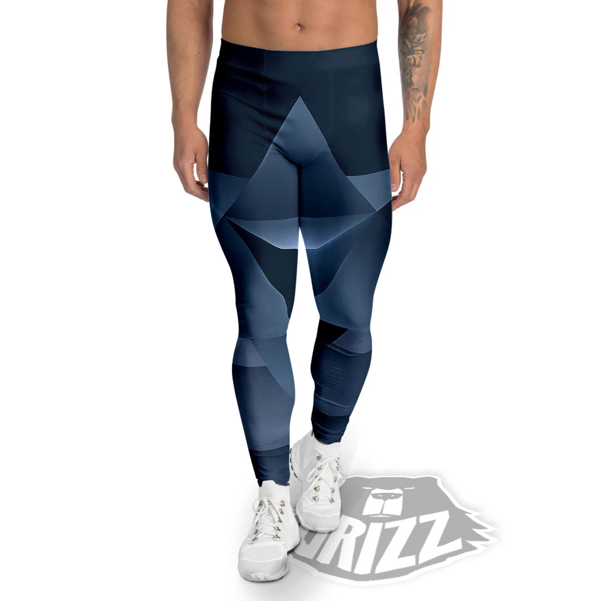 Pentagram Geometric Inverted Print Men's Leggings-grizzshop