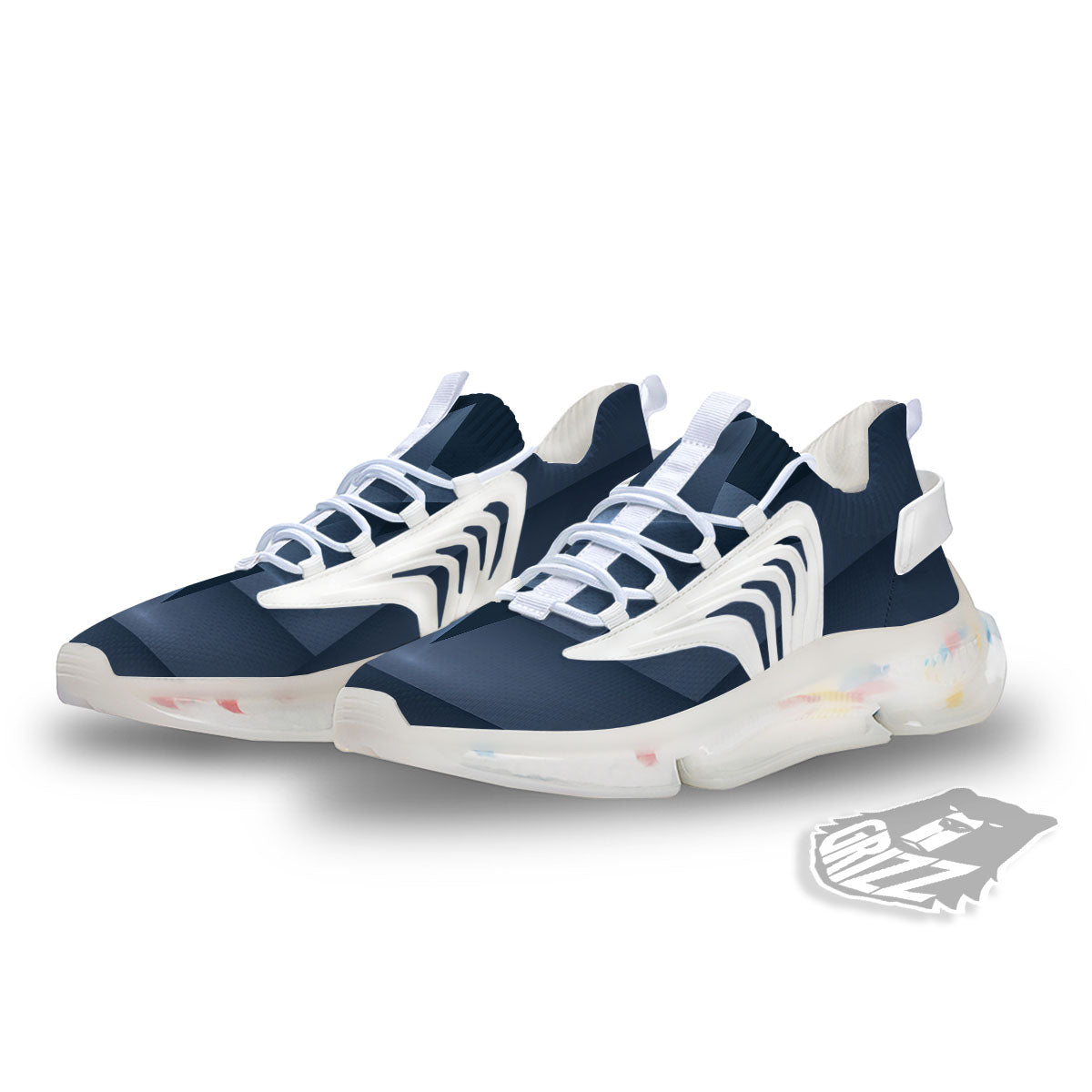 Pentagram Geometric Inverted Print White Gym Shoes-grizzshop