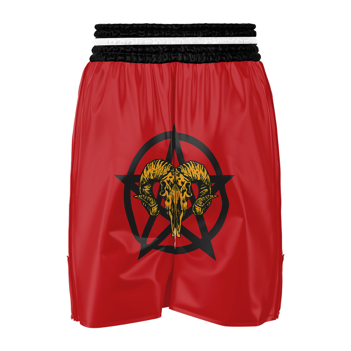 Pentagram Goat Skull Print Boxing Shorts-grizzshop