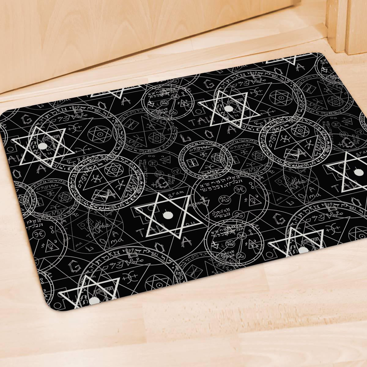 Pentagram Gothic Witch Door Mat-grizzshop
