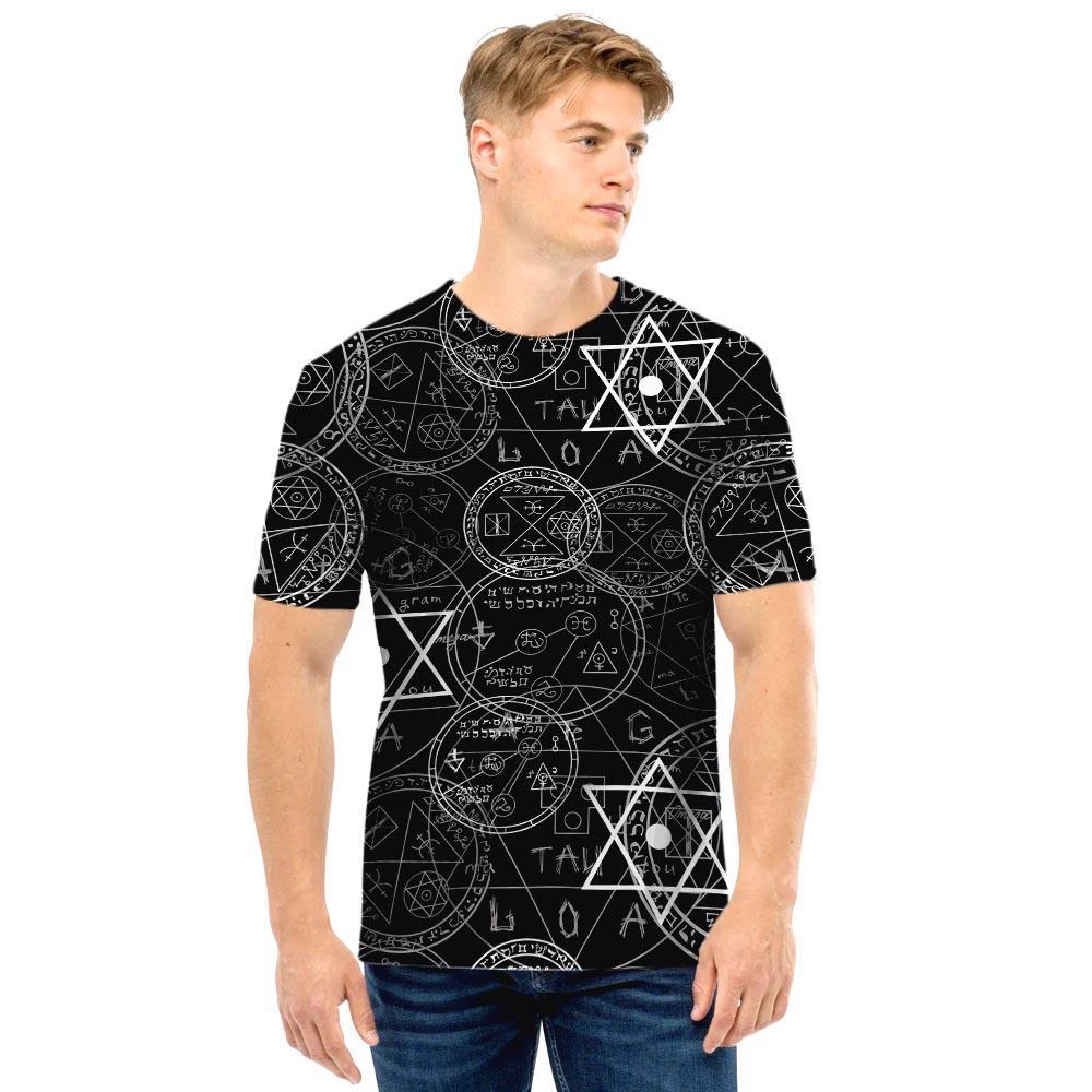 Pentagram Gothic Witch Men T Shirt-grizzshop