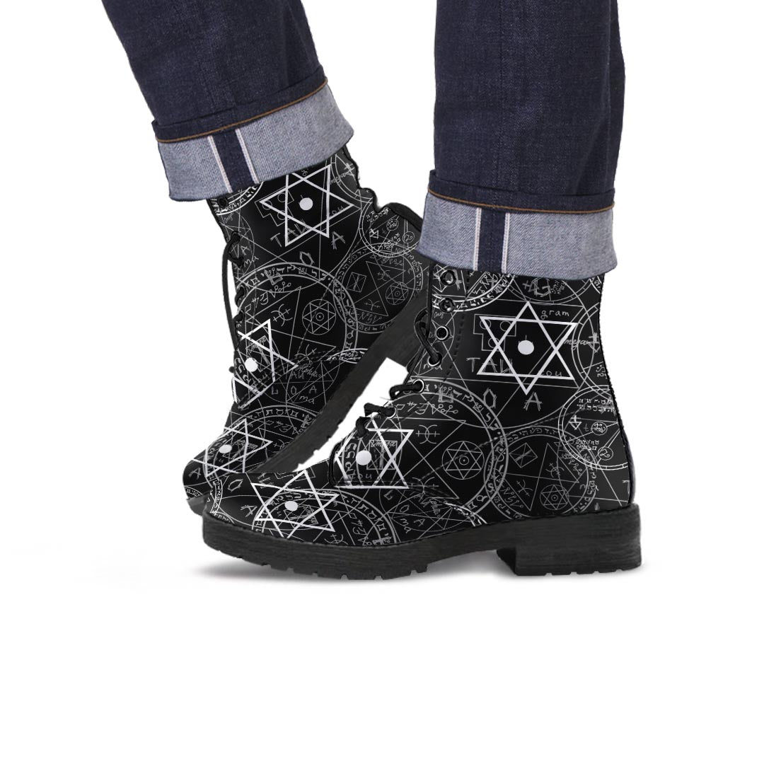 Pentagram Gothic Witch Men's Boots-grizzshop