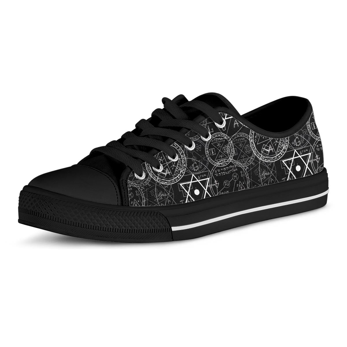 Pentagram Gothic Witch Men's Low Top Shoes-grizzshop