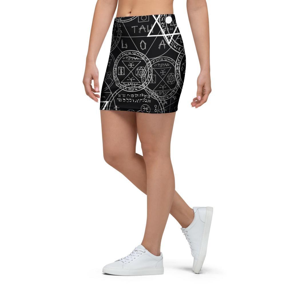 Pentagram Gothic Witch Mini Skirt-grizzshop