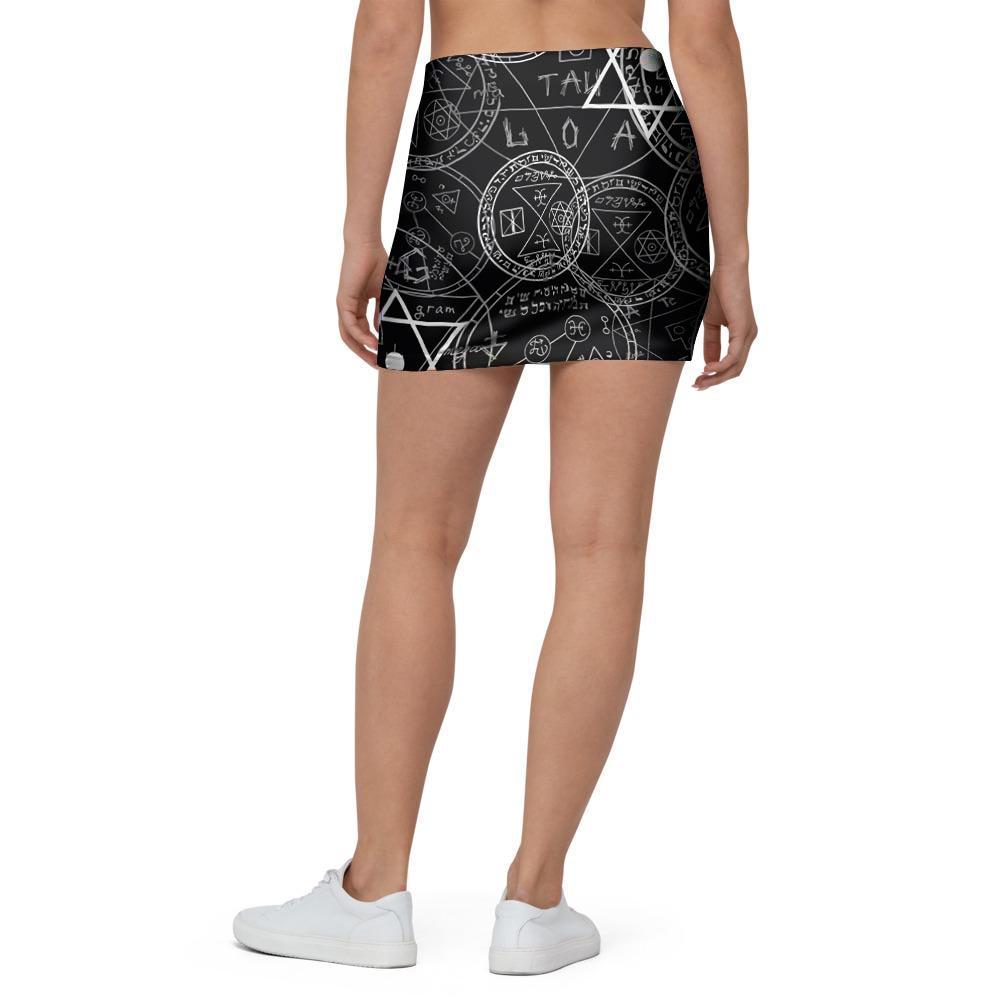 Pentagram Gothic Witch Mini Skirt-grizzshop