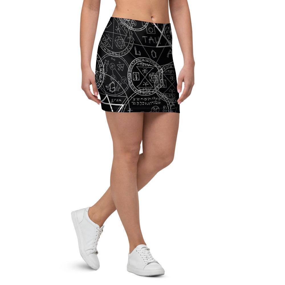 Pentagram Gothic Witch Mini Skirt-grizzshop