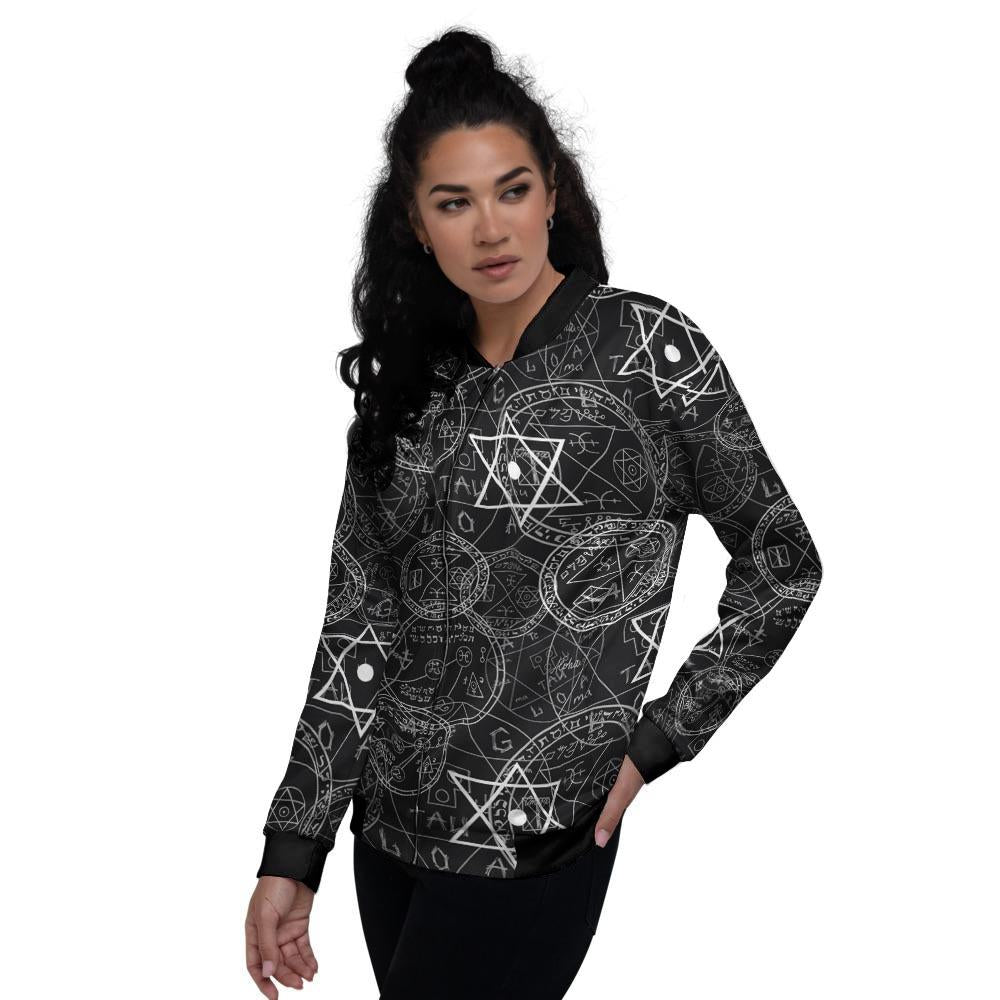 Pentagram Gothic Witch Women's Bomber Jacket-grizzshop