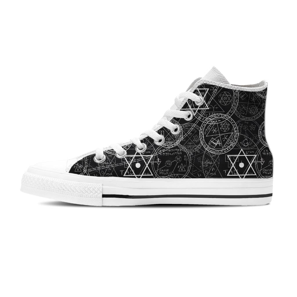 Pentagram Gothic Witch Women's High Top Shoes-grizzshop