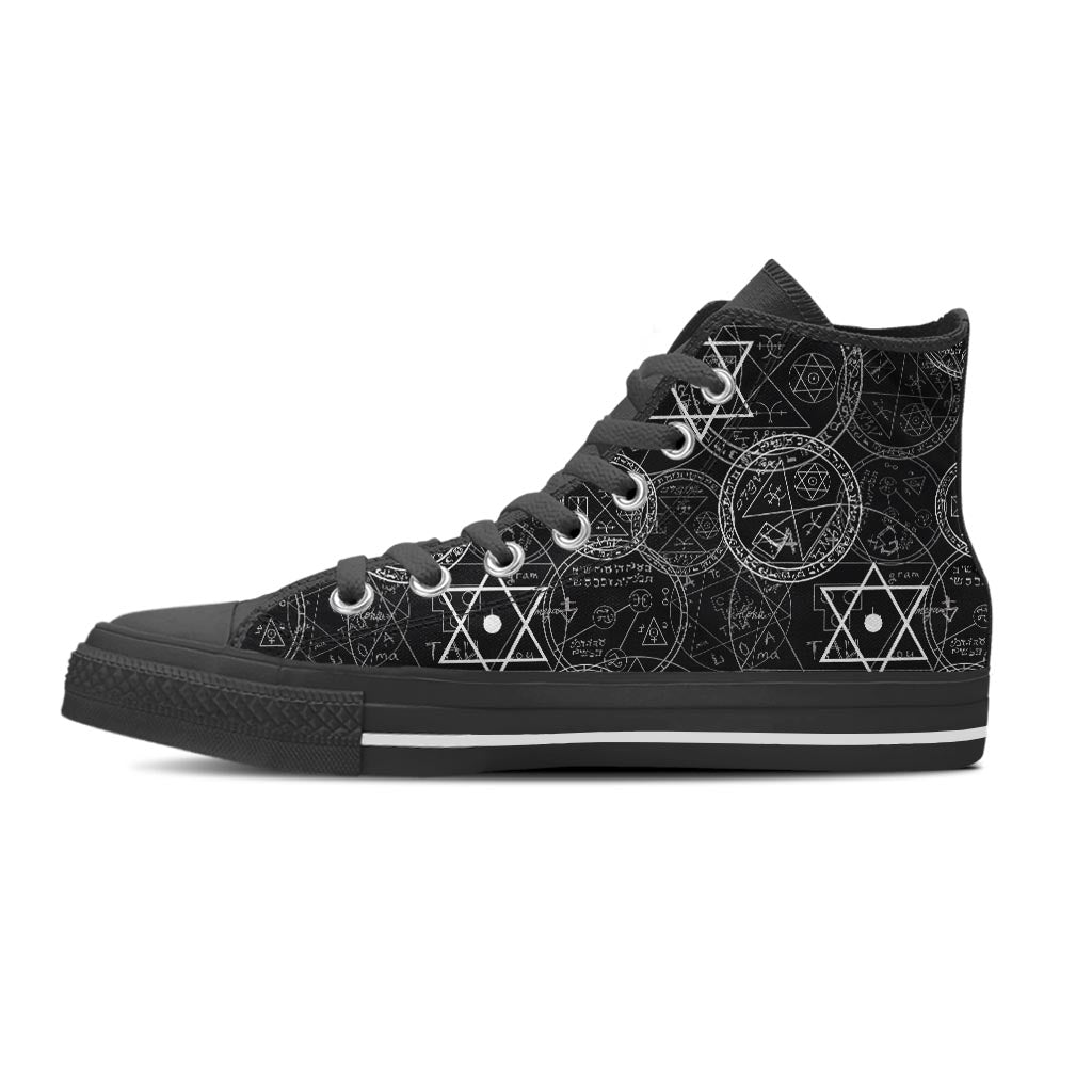 Pentagram Gothic Witch Women's High Top Shoes-grizzshop