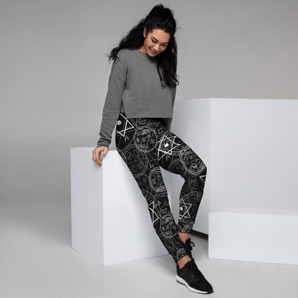 Pentagram Gothic Witch Women's Joggers-grizzshop