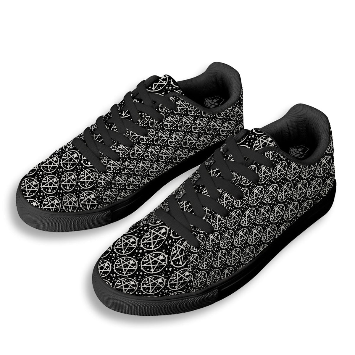Pentagram Pentagram Magic Pattern Black Low Top Sneakers-grizzshop