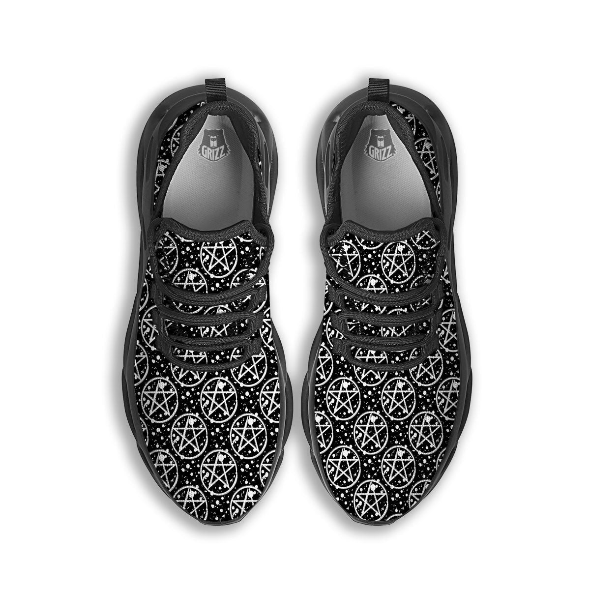 Pentagram Pentagram Magic Pattern Black Running Shoes-grizzshop