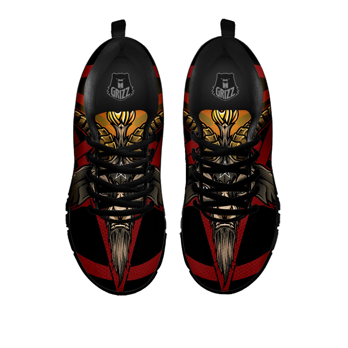 Pentagram Symbol Magic Print Black Sneaker-grizzshop