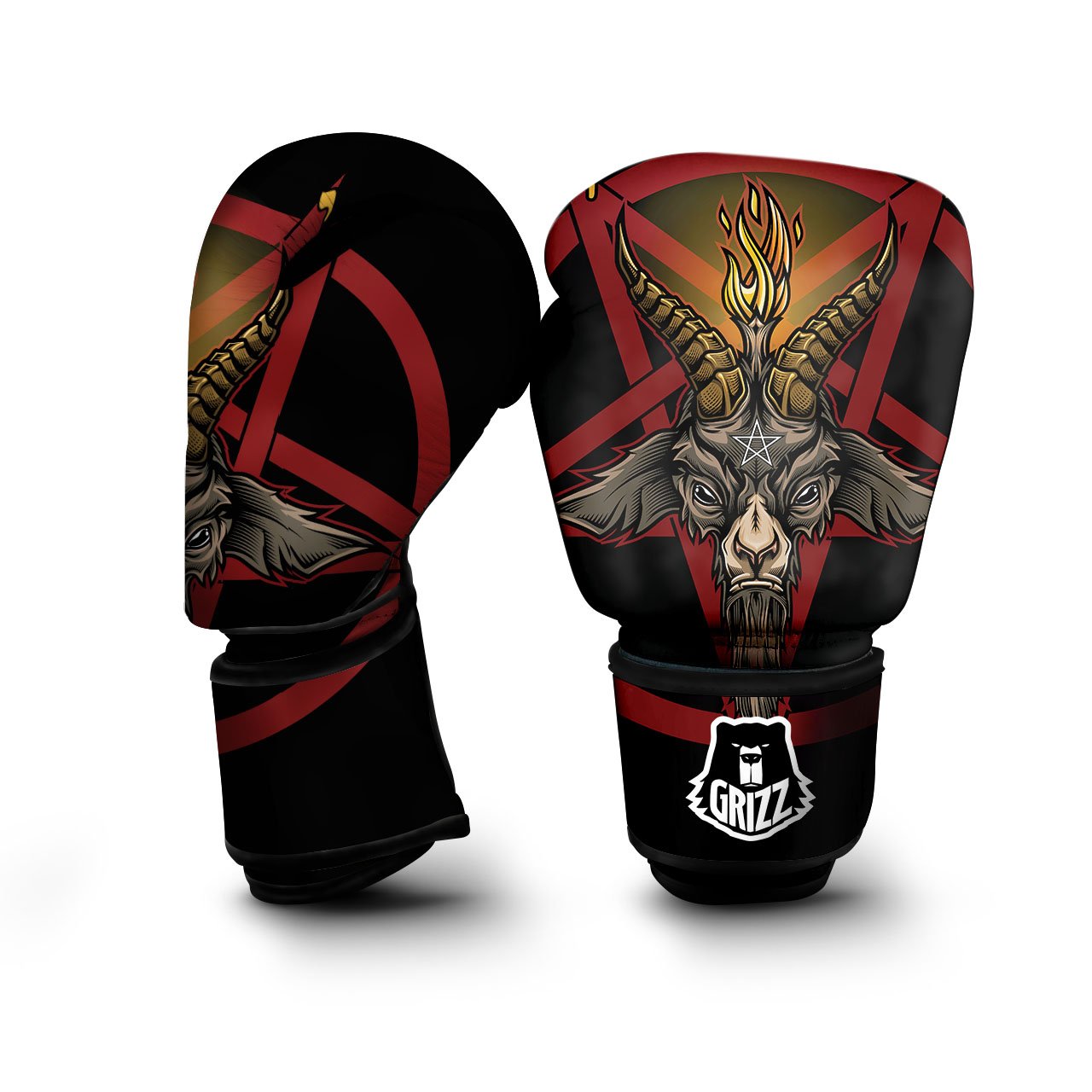 Pentagram Symbol Magic Print Boxing Gloves-grizzshop