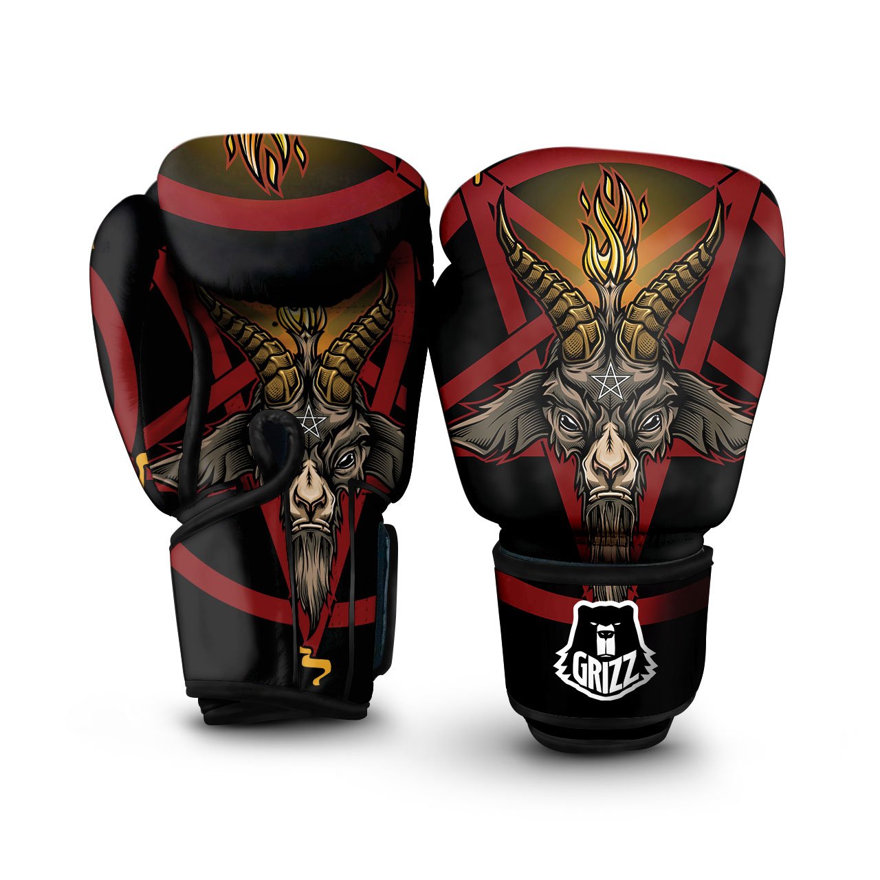 Pentagram Symbol Magic Print Boxing Gloves-grizzshop