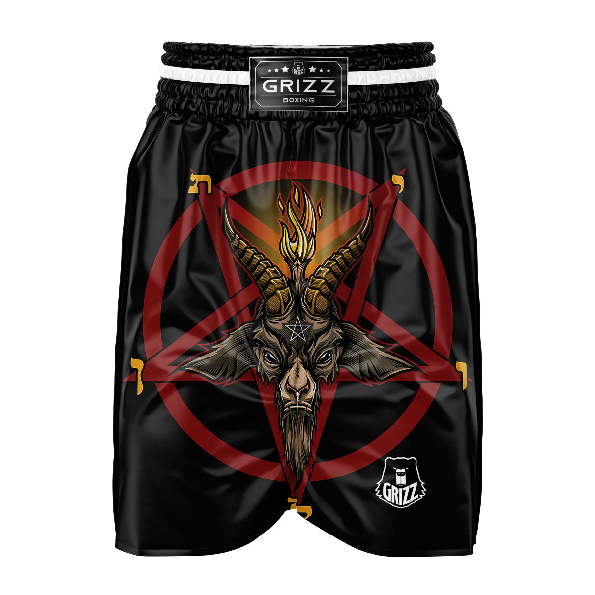 Pentagram Symbol Magic Print Boxing Shorts-grizzshop