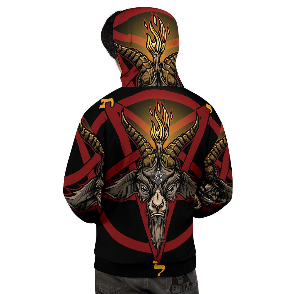 Pentagram Symbol Magic Print Men's Hoodie-grizzshop