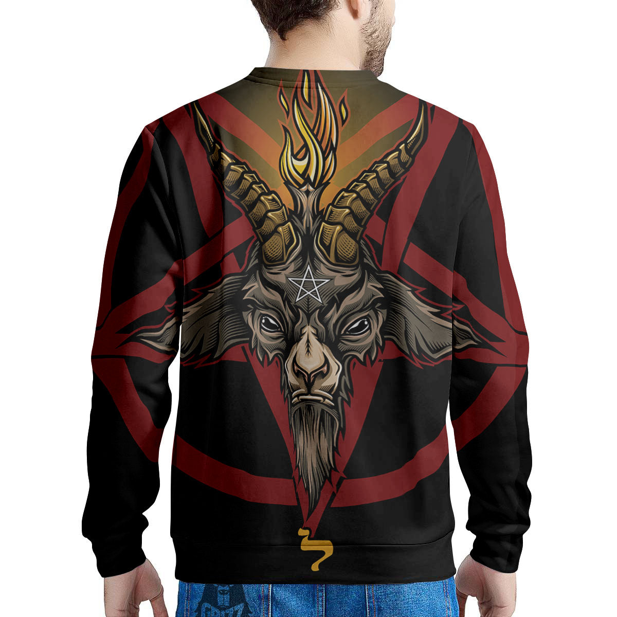 Pentagram Symbol Magic Print Men's Sweatshirt-grizzshop