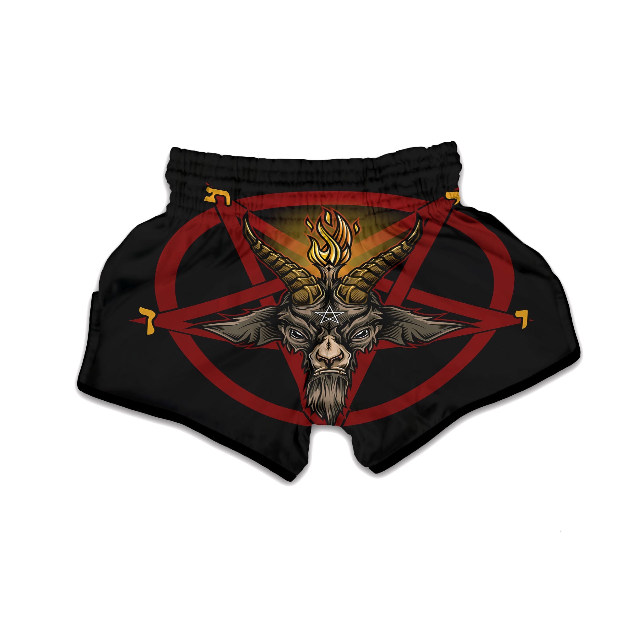 Pentagram Symbol Magic Print Muay Thai Boxing Shorts-grizzshop