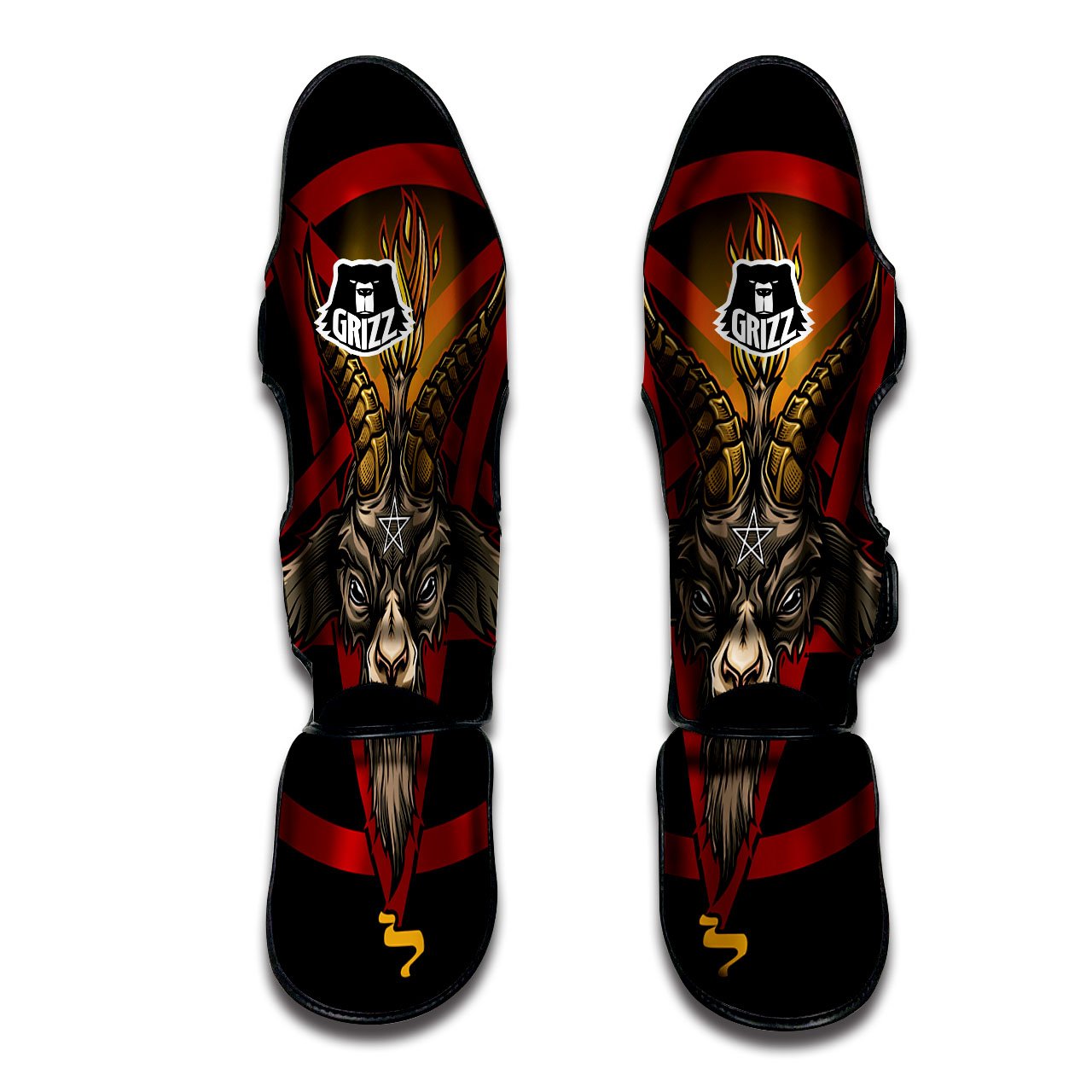 Pentagram Symbol Magic Print Muay Thai Shin Guards-grizzshop