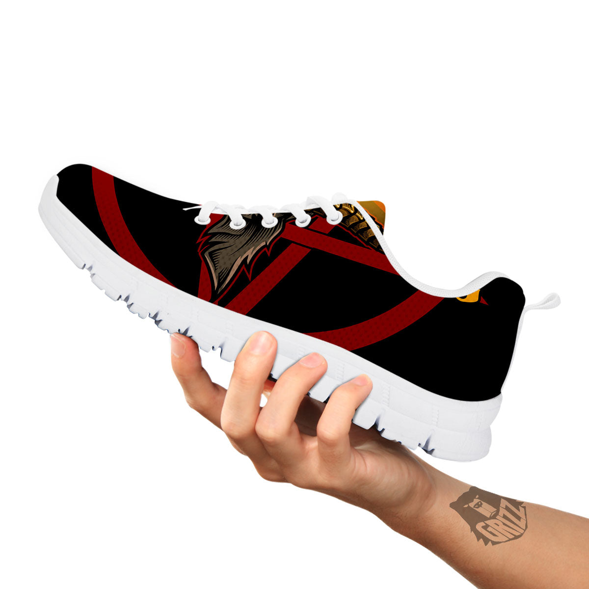 Pentagram Symbol Magic Print White Sneaker-grizzshop