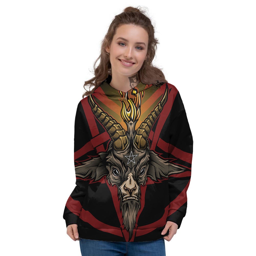 Pentagram Symbol Magic Print Women's Hoodie-grizzshop