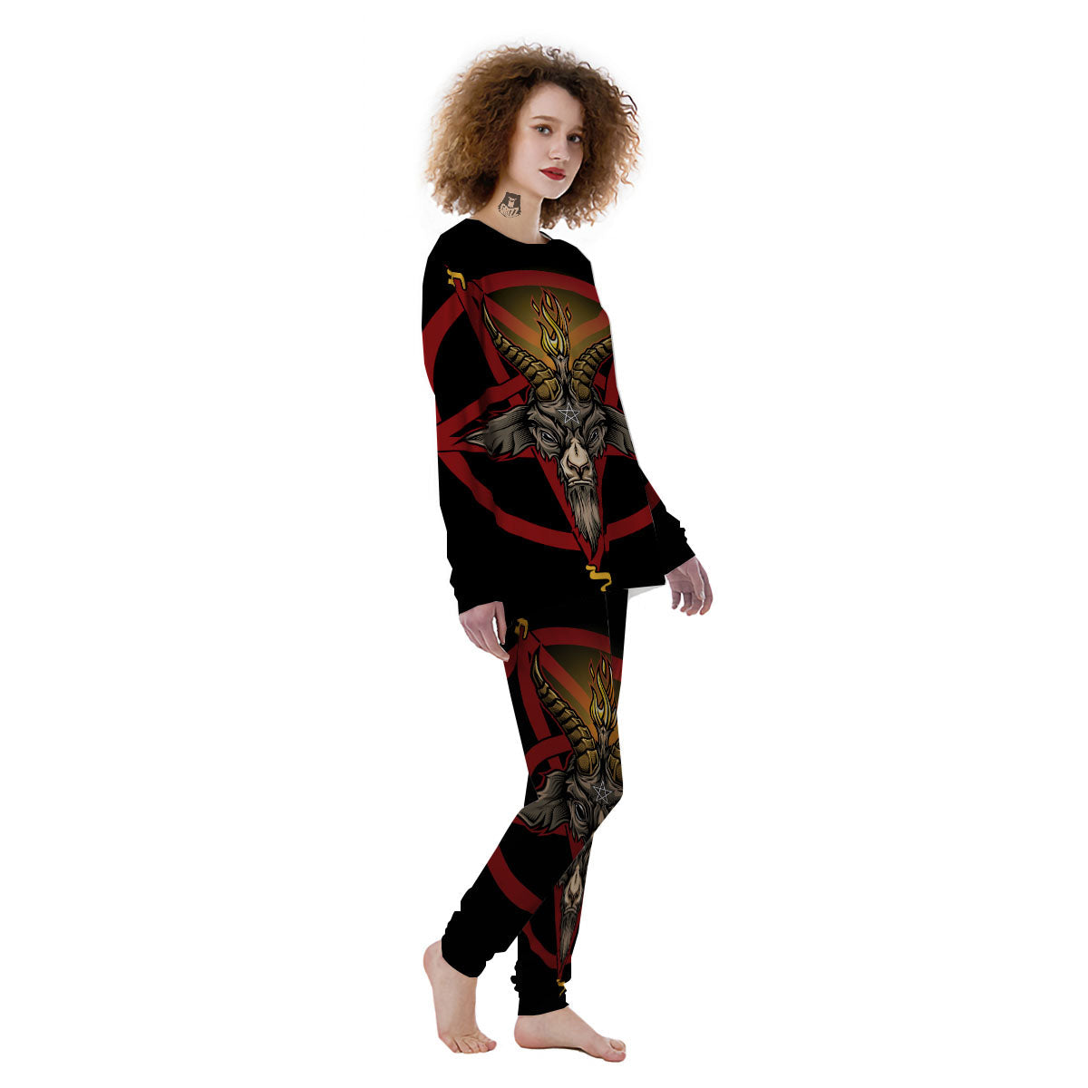Pentagram Symbol Magic Print Women's Pajamas-grizzshop