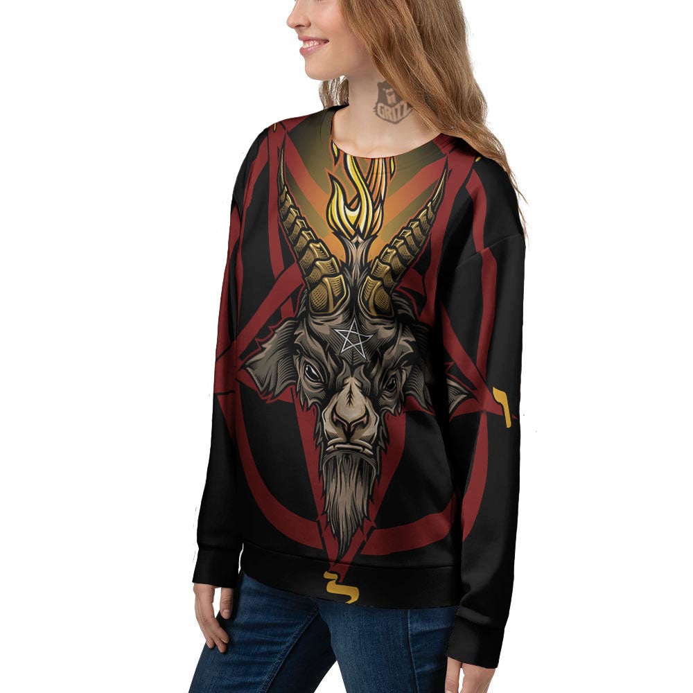 Pentagram Symbol Magic Print Women's Sweatshirt-grizzshop